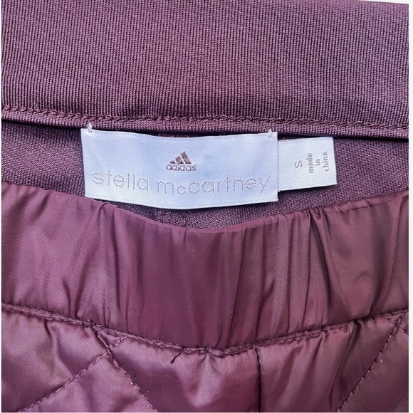 Stella McCartney x Adidas Maroon Quilted Moto Pant , sz Small - Picture 5 of 10